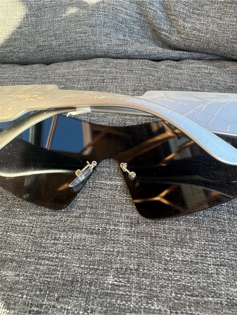 Replacement Mirrored Visor Lens for Smart Wearable Glasses - Black/Silver